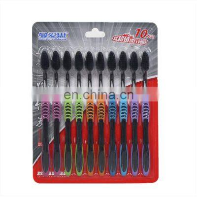Wheat Straw Biodegradable Plastic Soft Bristle Charcoal Toothbrush 10 packages