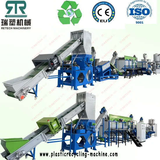 Smart LDPE Film Recycling Line for Crushing Washing Drying Farm LLDPE Film with Hot Floating Washer