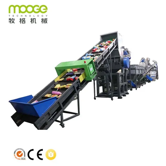 Waste plastic rigid form material recycling and washing line
