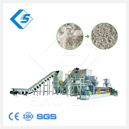 1 Year Warranty 1000/Hr PP PE HDPE LDPE Plastic Extruding PE Film Pelletizer Peleltizing Machine Granulating Line