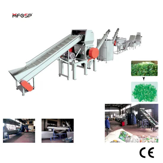 Scrap Waste Plastic HDPE Pet Bottle Flakes Crushing Recycling Washing Plant Equipment