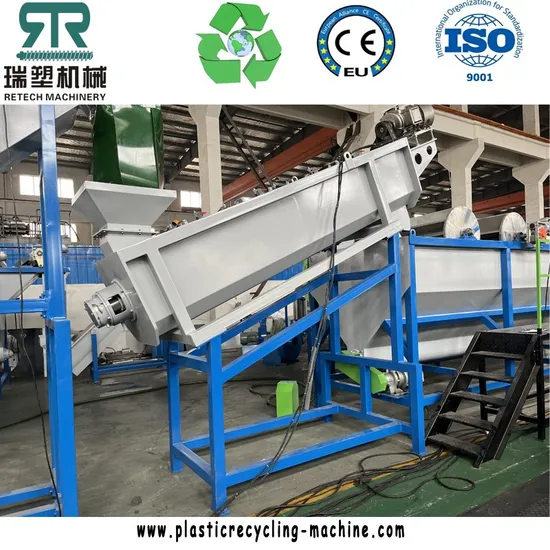 Mixed Car Bumper/Refrigerator Shell/Shredding PE PP Bottle Regrind Chips Washing Recycling Plant with Color Sorter Separation
