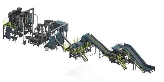 Full Automatic Waste Tire Recycling Machine / Tyre Rubber Crumb Production Line