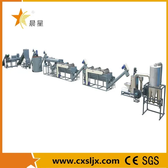 Waste Pet Bottle Flakes Crushing Washing Drying Recycling/Production Line