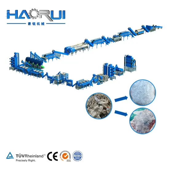 Label Removing-Crushing-Washing-Dewatering Pet Haorui Waste Recycling Plastic Flakes Washing Machine