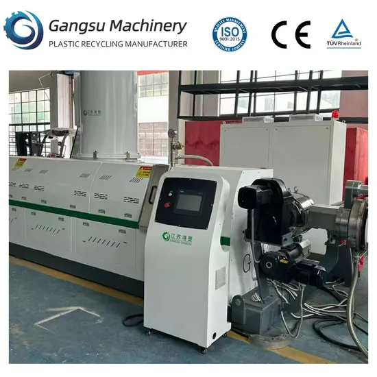 Plastic PP/PE/ABS/PS/PC Flakes Recycling Granulating Machine with Automatic Strand Pull Strip Pelletizer