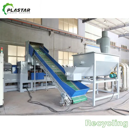 Waste PP PE Film Woven Bags Plastic Double-Stage Water Ring Pelletizing Line / Granulating Machine
