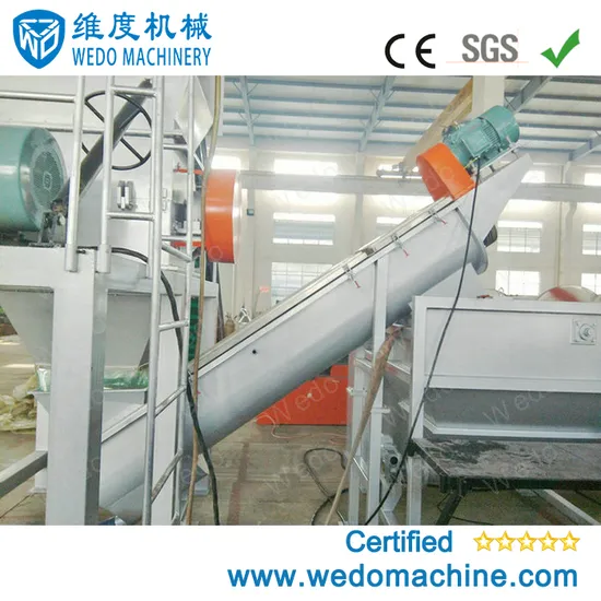 1000kg/Hr PP PE LDPE LLDPE Big Bag Packaging/Stretch Film Washing Machine Recycling Crushing Line