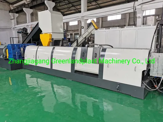 Forced Feeding Water Cooling PP ABS HDPE Scrpa Regrind Flakes Recycling Pelletizing Machine