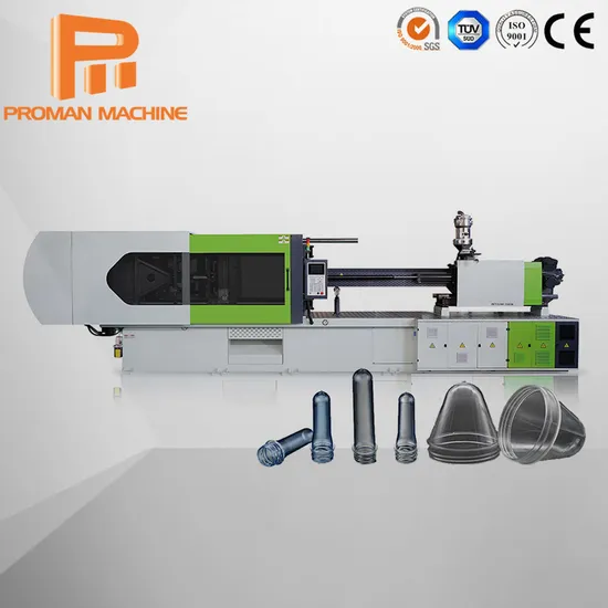 24 Hours Working Plastic Water Bottle Preform Plastic Cap Handle Injection Molding Machine for Different Sizes