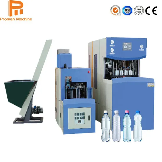 Semi Automatic 4 Cavities 2000bph Pet Plastic Bottle 350ml 500ml 1.5L Blowing Making Machine