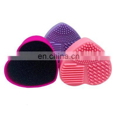 Hot selling Makeup brush cleaner sponge silicone dual side wet and dry dual use