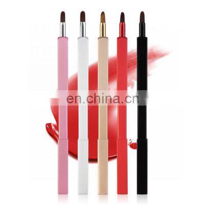 Face Use and Angular Brush Style Hot Selling Vanson Makeup Tool Rose Gold Color Retractable Lip Makeup Brush