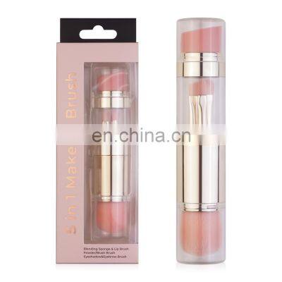 New Portable Makeup Brush Set 5 in 1 For Foundation Blusher Eyebrow Lips Cosmetics