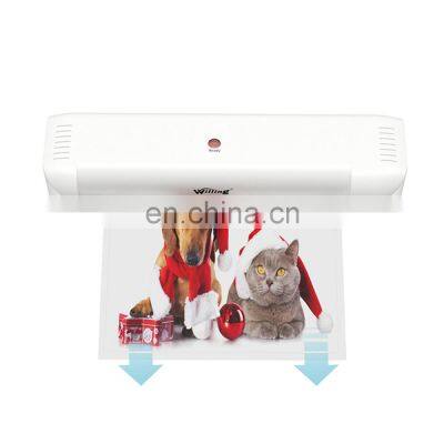 Quartz tube 2 rollers OEM 230 mm A4 Hotlaminator Office Laminating Machine Manual Table Pouch Laminator hot laminating machine