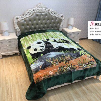 truelove animal flower korean mink cloud polyester raschel winter plush bed blanket