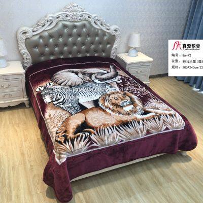 truelove lion animal pet gift flower korean mink polyester raschel winter bed blanket