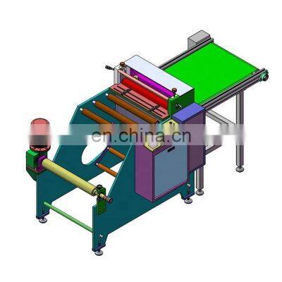 Plastic PE PP PET PVC OPP Film Paper Roll to Sheet Cutting Machine with Conveyor Belt and Static Eliminator