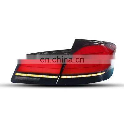 Upgrade to G30 G38 LCI looking style through taillamp taillight with center light for BMW 5 series F10 F18 tail light 2011-2017