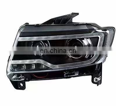 High guality aftermarket upgrade LED DRL LED cornering headlamp headlight for Jeep Compass head lamp head light 2011-2016