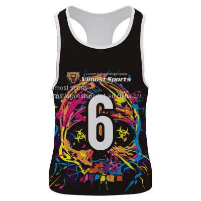2022 Fashionable Customized Black Singlet of Skull Pattern