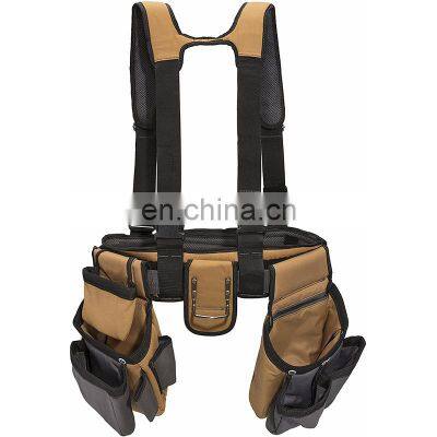 High Quality Heavy Duty Carpenter Electrician Handymans working Leather Tools Bags Pouch with Belt
