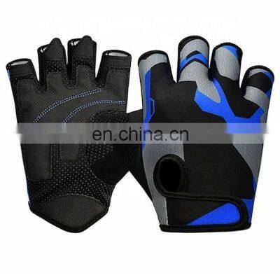 New design Artificial Leather Weight Lifting Gym Gloves cycle gloves Pu Leather finger-less workout gloves
