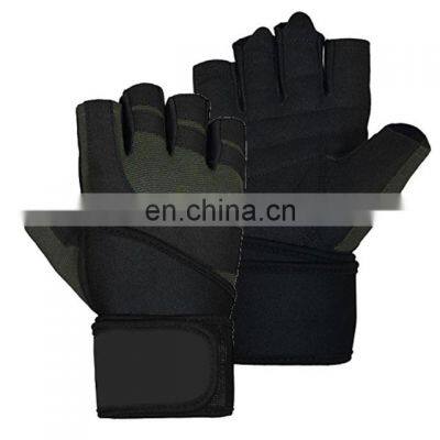High quality custom logo ventilated workout fitness weight lifting gym gloves with wrist