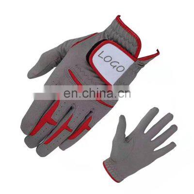 Custom logo men sheepskin sports anti-slip premium cabretta leather golf gloves