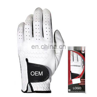 Custom Full Color Indonesia Soft Cabretta Leather Golf Sport Glove