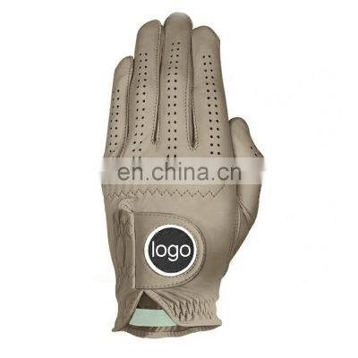 Orange Soft Full Color Indonesia Cabretta Leather Golf Glove for men right hand
