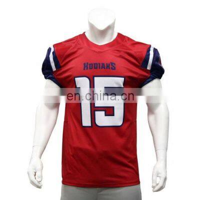 Custom design high quality cheap American football jersey practical shirt game 100% Polyester Heavy mesh Short Sleeve jersey