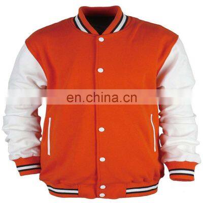 Wholesale price custom design Fleece Baseball Varsity Jackets