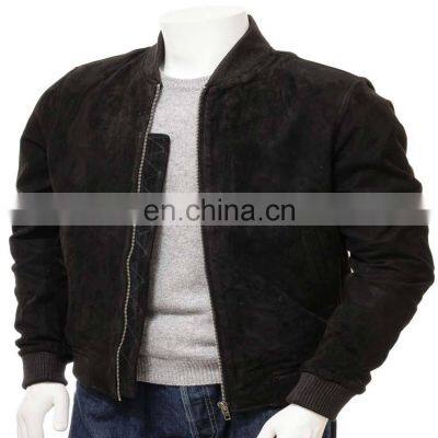 Custom Perforated Leather Suede Bomber Jacket