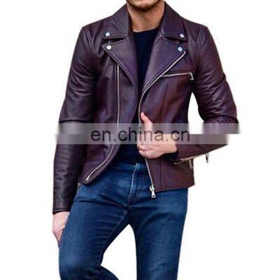 Men Red Leather Jacket Hot Selling Product on