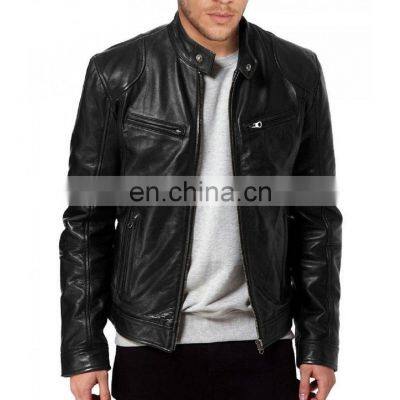 Wholesale Slim Fit Jacket Real Leather Jacket Custom Men fashion Jacket