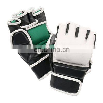 Boxing Gloves Best Selling Mix Fight Leather with Wrist Support Open Palm MMA Grappling Boxing Gloves