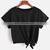 Black Crop top T Shirt Short Sleeve For Women