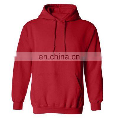 Cotton fleece hoodies sweatshirts red hoodie with kangaroo pocket custom jumper hoodie for men