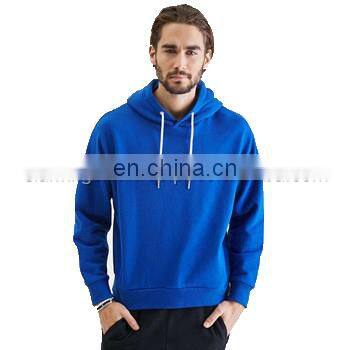 Royal blue street wear style hoodies custom made 100% Combed Lint Free jumper with printing logo Hooded sweatshirts