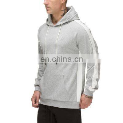 Two tone side stripe OEM pullover hoodie custom made fleece Men's hoodies & sweatshirts with hood