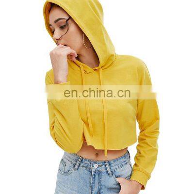 Custom clothes women new fashion sport wear cotton crop top hoodie