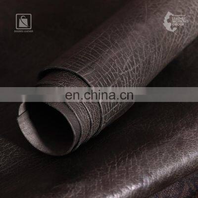 Washed and Rugged Look Full Grain Vegetable Tanned Buffalo Genuine Leather Exporter