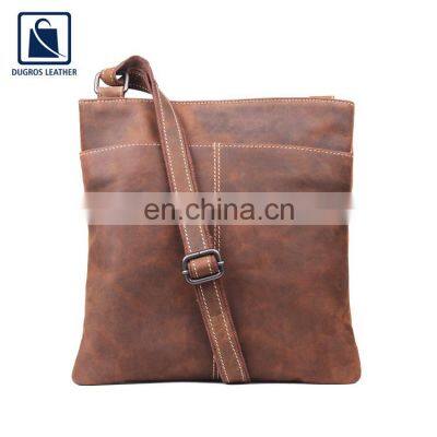 2020 New Design Elegant Look Stylish Fashion Designer Contrast Stitching Genuine Leather Sling Bag for Women