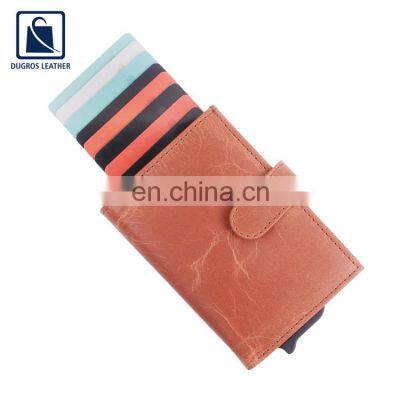 Anthracite Fitting Matching Stitching Chairman Lining Genuine Leather Wallet for Men