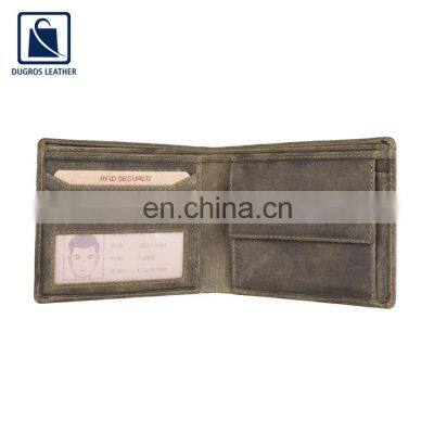 New Arrival Stylish and Elegant Design Buff Antique Fitting Open Closure Men Genuine Leather Wallet/ Leather Purse