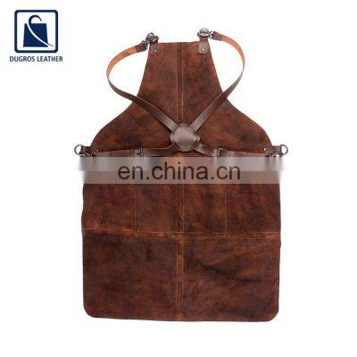 Top Grade Leather BBQ Chef Apron with Comfortable Fitting