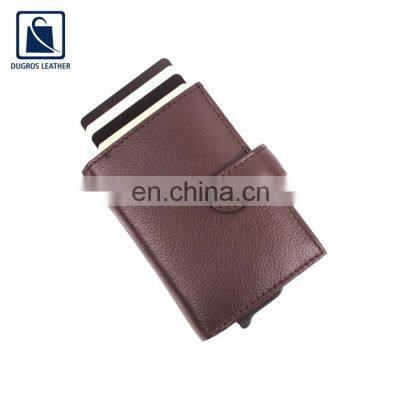 Modern Design Hot Selling Loop Closure Type Chairmen Lining Genuine Leather Card Case Holder Manufacturer