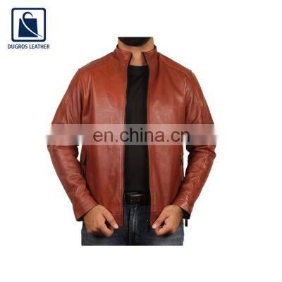 Good Quality Stylish and Luxury hot Selling Genuine Leather Biker Jacket for Men