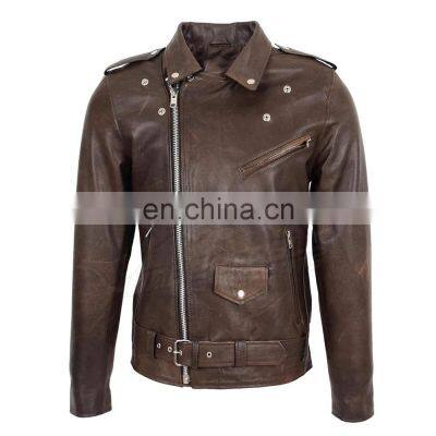 Hot Selling Breathable Windproof 100% Leather Motorbike Racing Jacket For Men